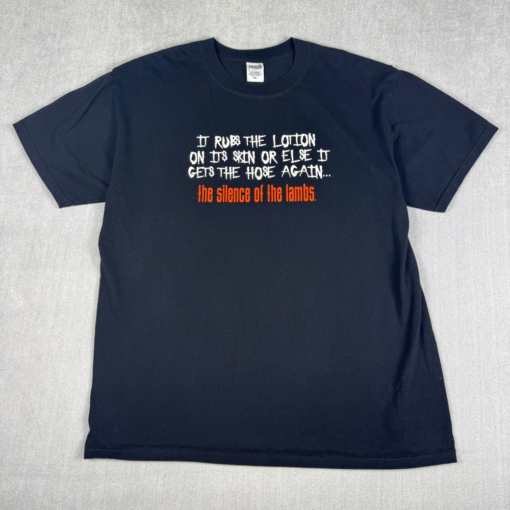 Silence of the Lambs Movie T-Shirt XL Black It Rubs The Lotion Moth Graphic